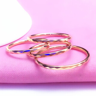 Mrs. caizhi jewelry pure 14k rose gold couple ring 585 purple gold ring pair of rings for gift women no. 22