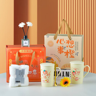 Winterpalace ceramic cup set souvenir wedding return gift water cup gift opening gift commemorative gift box custom logo souvenir set 401-500ml