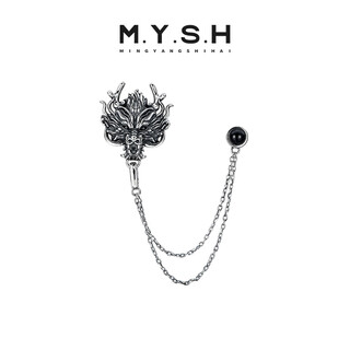 Mingyang decorative sea mysh 925 silver 3d dragon head brooch men's original design high-end suit pin birthday gift dragon head brooch + brand black gift box