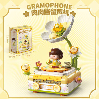 Fermi children's building block toy birthday gift meat sauce flower gramophone s34004