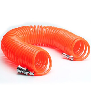 Jomoking high-pressure pipe spring spiral telescopic pu hose 1/piece spring pipe 12*8-9 meters with male and female connectors transparent