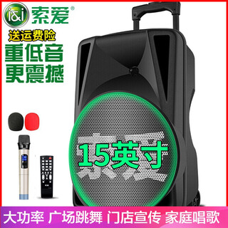 Sony ericsson (soaiy) t19 outdoor 12/15-inch high-power square dance audio mobile portable bluetooth trolley speaker portable subwoofer volume wireless microphone outdoor singing karaoke performance 15-inch audio + wireless microphone