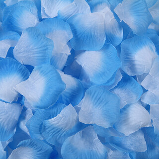 Hand sprinkled fake rose petals, non-woven fabric simulated petals, proposal, birthday, romantic party scene layout decoration props, blue and white gradient petals*10 pack