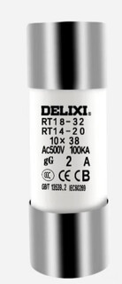Delixi low voltage fuse fuse base rt18-32x fuse body 10*38rt-14 fuse core 10 pieces 10*38-2a10 pieces