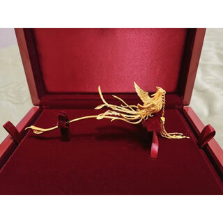 Quamer gold store style phoenix hairpin ancient style xiuhe hanfu step shake tassel imitation gold hairpin bridal phoenix hairpin wedding phoenix hairpin