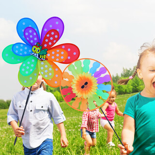Interpretation children's windmill toy set autumn outdoor campground rainbow windmill self-driving park decorative ornaments