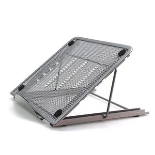 Adjustable laptop stand, metal mesh tablet stand, portable foldable desktop stand, silver
