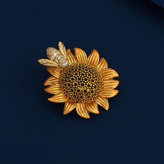 Marco bizzarri high-end brooch for women, sunflower bee brooch, luxury and exquisite corsage for men, anti-exposure buckle pin for women in summer, valentine's day gift for girlfriend, wife's birthday gift