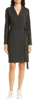 Club monaco women's knitted wrap dress dark gray xx-small