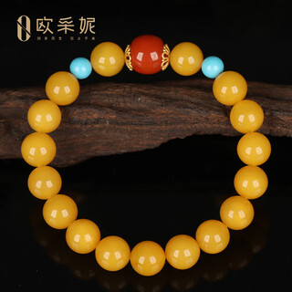 Oucerny beeswax bracelet natural amber original heather red barrel beads old beeswax duobao play bracelet bracelet for chinese valentine's day gift