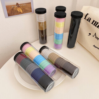 Jiuvia (jiuvia) canned high-elastic headband, seamless rubber band for women, does not hurt hair and does not strangle hair, hair tie, hair tie, black series, 20 cans