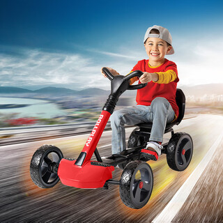 Rollplayrollplay如雷儿童卡丁车折叠脚踏四轮车骑行脚蹬自行车男女孩玩具 脚踏卡丁车 红色