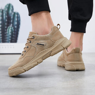 Pull back work shoes men's new men's shoes spring and autumn low-top work boots british style casual shoes wxp(wz)-0303 khaki 42