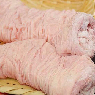 Farm-raised free-range native pig large intestine, fresh pig intestines, black pig no-wash pig intestine, large intestine head, fresh frozen fat intestine, selected native pig large intestine head 5 jin jin equal to 0.5 kg