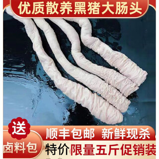 Large intestine farm fresh black pig intestine raw large intestine 5 jin jin equals 0.5 kg with ice native pig large intestine 5 jin jin equals 0.5 kg premium pack