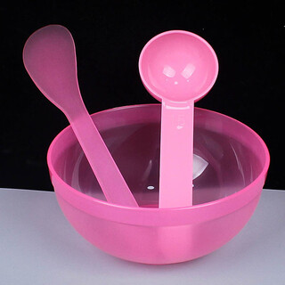 Jianmei chuangyan diy mask mask bowl set with spoon and soft-bristled silicone brush, special for beauty salons to apply mud mask for skin application, all pink, set (bowl + stick + spoon)
