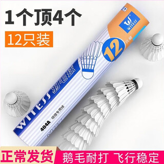 WITESS羽毛球耐打12只装不易打烂耐打鹅毛专球训练球用404A稳定 12只装【耐打404A】 1筒