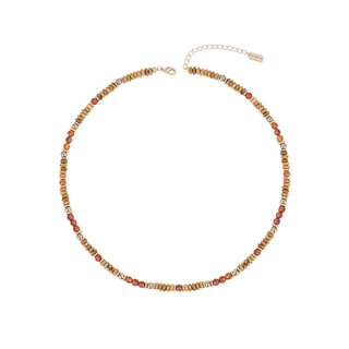 Ajidou ajidou necklace women's simple retro quartzite jade beaded clavicle chain trendy commuting versatile gift for girlfriend dark brown