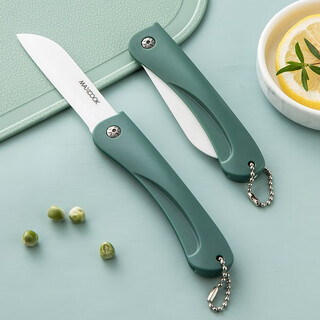 Maxcook ceramic knife fruit knife 3-inch foldable kitchen knife baby food knife fruit knife sapphire green