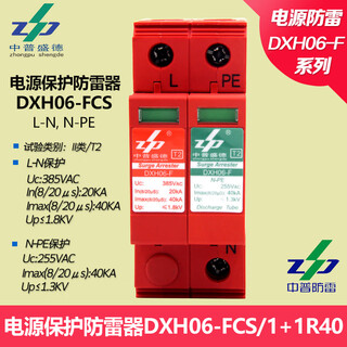 Dxh06-fcs/1+1r 40ka zhongpu lightning protector spd wave/surge protector single phase power supply class c