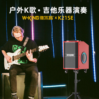 Weirjing k21se singing karaoke speaker professional equipment outdoor karaoke special musical instrument performance live broadcast internal recording 120w high-power pull rod large field large volume bluetooth speaker xingyuehong