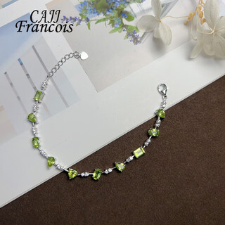 Cajj francois 4.9 carat peridot bracelet for women, fashion jewelry, 925 silver inlaid, natural colored gems, jewelry gemstone bracelet, peridot bracelet