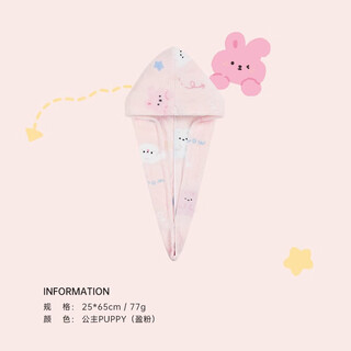 Sanli dry hair cap water-absorbent and quick-drying women's headband shampoo towel dry hair towel thickened shower cap princess puppy (yingfen)