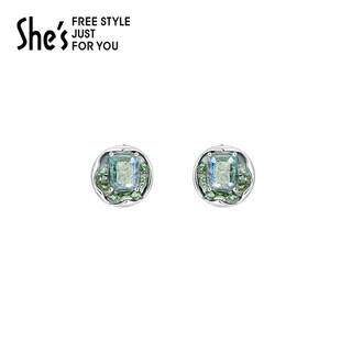 She s akiko celebrity style monet impression necklace temperament earrings ear studs clavicle chain set birthday gift for women blue ear studs c0