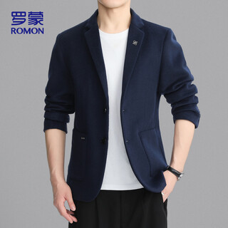 Romon woolen suit men's spring and autumn business casual single suit coat warm jacket men xf87 dark blue xl