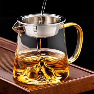 Gudong xiaoming glass fair cup with tea drain tea dispenser creative mountain tea sea divider tea pourer household tea set accessories guanshan fair cup 450ml with drain