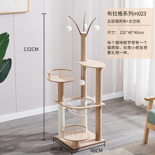 唐米吉吉【豪华升级】猫爬架猫窝猫树玩睡一体猫架猫抓柱家用不占地太空舱 132cm小型款-小猫娱乐新天地