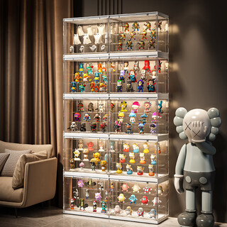 Sailotou storage display stand display box acrylic transparent dust-proof box display cabinet zp9 transparent white-upgraded version-two pack