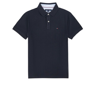 Tommy hilfiger tommy hilfiger classic men's t-shirt pure cotton short-sleeved lapel top men's navy blue polo shirt c817857318 m (recommended 140-160 jin jin equals 0.5 kg)