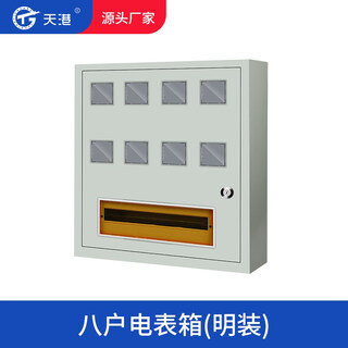 PZ40单相电表箱8户配电箱DZ47导轨安装家用明装单C45挂墙八户入墙 8户明装 高650*宽600*深140