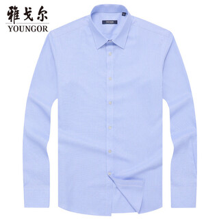 Youngor shirt men's autumn and winter young men's casual formal shirt gldp16387hja blue plaid 40