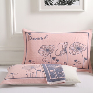 A pair of fine color cotton pillow towels for adults with six layers of gauze pillow towels, a pair of anti-mite full towels, and a pair of lotus leaf light pink pillow towels.