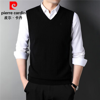 Pierre cardin cashmere sweater men's pure cashmere vest autumn and winter business casual v-neck sweater vest middle-aged warm knitted vest