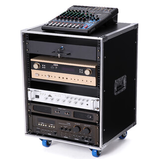Amplifier chassis fireproof board audio cabinet mixer rack 16u aviation cabinet 12u mobile aviation case 2u thickened drawer (with lock)