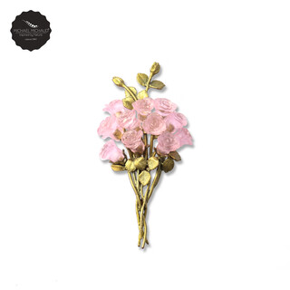Michael michaud pink rose brooch, literary, retro, elegant, luxury jewelry, trendy brand, gift box for girlfriend’s birthday