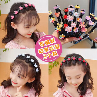 Yililuo children's braided hair hoop for summer, cute baby girl's new broken hair artifact, little girl's toothed anti-slip hairpin, children's braided hair hoop, random 3 packs
