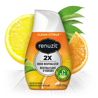 Renuzit american renuzit 98% natural solid air freshener deodorizes, deodorizes and removes formaldehyde benzene aroma long-lasting citrus fragrance 198g/bottle 1 bottle