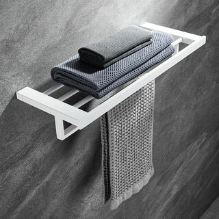 Pujies german white towel rack 304 stainless steel towel rack paper towel rack bathroom storage rack bathroom hardware pendant bath towel rack 60cm