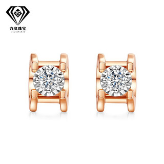 Nine battles and long wins classic bull head diamond earrings bull head diamond earrings (rose gold)