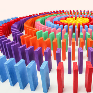 Lezhi by me plus size dominoes 5.4cm wooden 200 pieces 3-6 children's building blocks intellectual toys boys and girls 8 years old