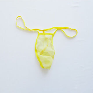 Chen liji men's sexy underwear thong transparent breathable sexy pants sexy seamless briefs fully transparent t 3-pack black + yellow + purple