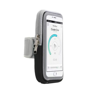 OLOEY轻薄运动跑步手机臂包6寸男女通用健身装备收纳防水手臂手机袋 升级触屏黑色 男女通用 6-6.5寸以内