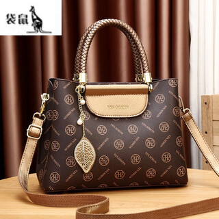 Kangaroo real soft leather women's bag for mom large capacity bag for women 2025 new middle-aged women's shoulder crossbody handbag coffee