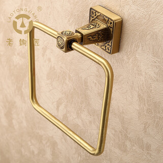 Old coppersmith old coppersmith bathroom european-style all-copper towel ring square towel ring high-end retro towel ring gf10301 coffee bronze