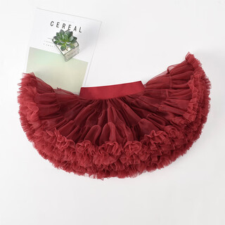 Sexemara girls princess gabon tutu skirt girls puff skirt rabbit skirt spring convex skirt new princess skirt burgundy (second generation gabonese) 90 xs size height 73-90cm