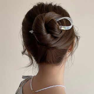 Zhuo keke simple acetic acid u-shaped hairpin, ancient style female high-end headwear, new chinese style national style hairpin, hanfu hairpin, mermaid color